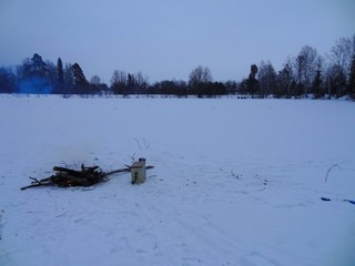 Зимняя печка рыбака п. Лебедёвский (bokax)