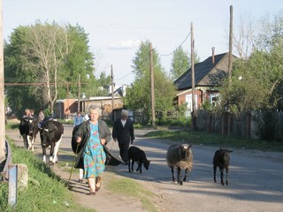 katunäkymä kylässä (uralin ukko)