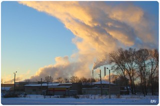 Морозное утро -22С. Вид с автовокзала, г. Волжск (Alexander Rybakov)