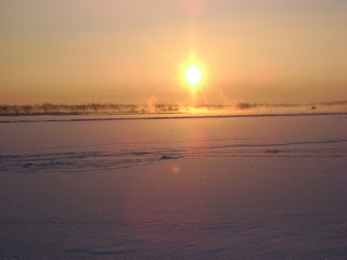 открытие ледового сезона.-27 градусов, восход. (tr00012)