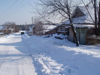 село Красногорское, улица Луначарского зимой (Dimitry Maksimov)