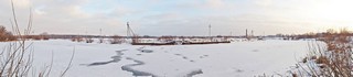 Понтонный мост зимой (панорама) (Максим Цуканов)