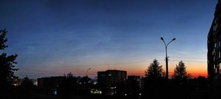 Серебристые облака на уже светлом небе. Панорама. 5.07.2013. (Eugene Sky)