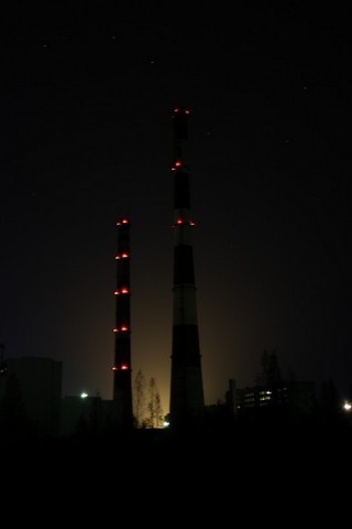 ТЭЦ-2 ночью (Дмитрий Солодянкин)