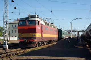 Электровоз ЧС4т-628 (Skoda 62E), ст. Балезино Горьковской ЖД / AC electric locomotive ChS4t-628 (Skoda 62E type), Balezino station of Gorky division of RZD (15/06/2008) (Dmitry A. Shchukin)