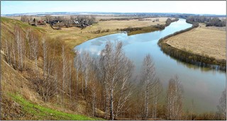 Вид на реку Немду и деревню Подгоряна 5.05.2009 (OlegFX)