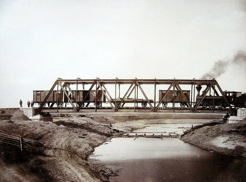 Пермь-Котласская железная дорога. Мост через реку Большую Кордягу, верста 360 (участок Зуевка-Кордяга). 1901 год.