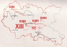 Карта расположения основных лагерей (шталагов) XIII военного округа («Нюрнберг») вермахта