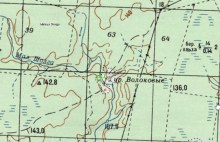 Волоковые на карте СССР (масштаб 1км) map_fragment