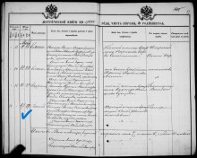 Метрическая книга с записью о рождении Ивана Андреевича Козырева document